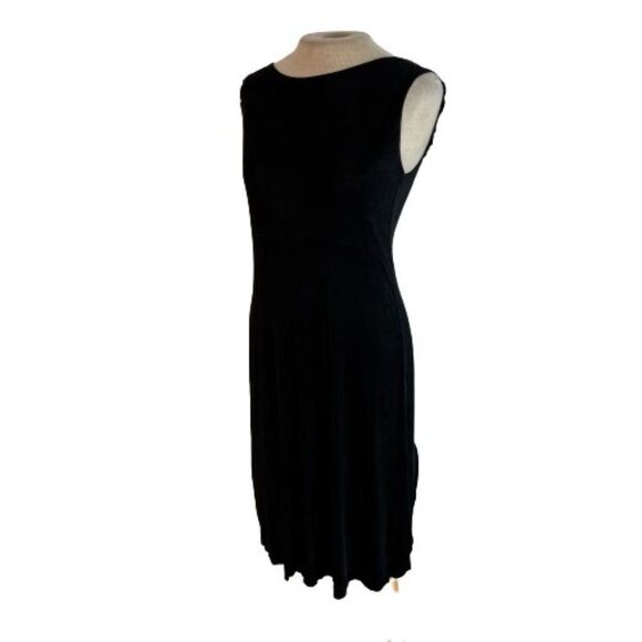 Coldwater Creek Stretch Knit Midi Dress Black S Small - Picture 2 of 6